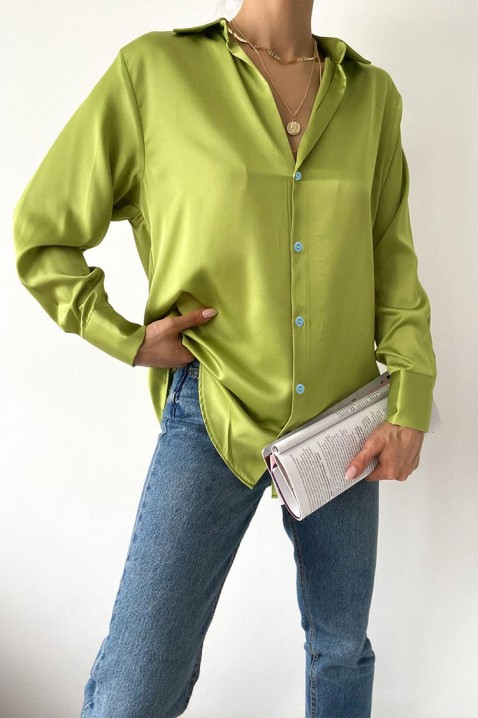 Γυναικείο πουκάμισο SERTILFA LIME, Χρώμα: λάιμ, IVET.EU - Εκπτώσεις έως -80%