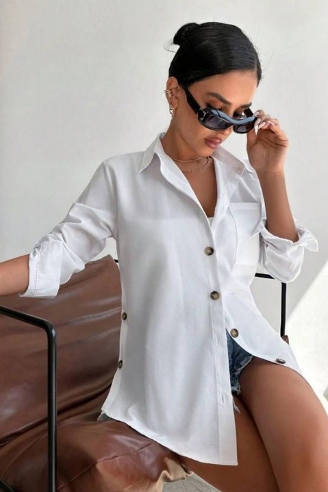 Γυναικείο πουκάμισο ZIMEPILDA, Χρώμα: άσπρο, IVET.EU - Εκπτώσεις έως -80%