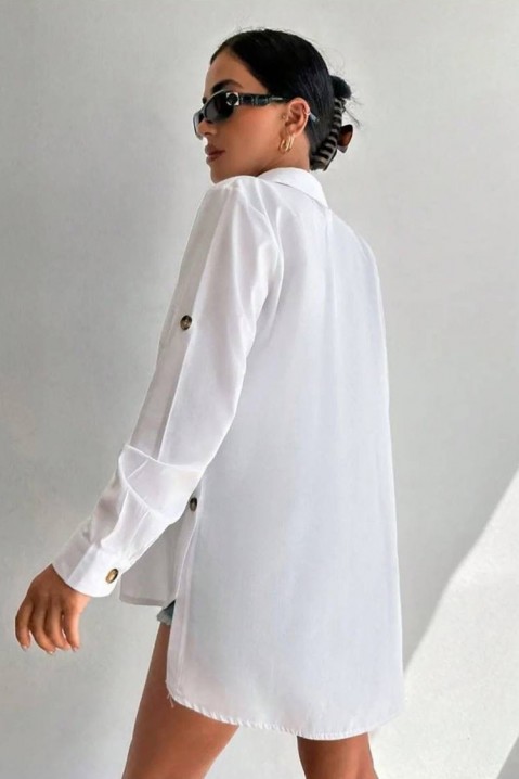 Γυναικείο πουκάμισο ZIMEPILDA, Χρώμα: άσπρο, IVET.EU - Εκπτώσεις έως -80%