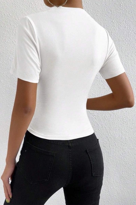 Κοντομάνικο μπλουζάκι ZERFOINA WHITE, Χρώμα: άσπρο, IVET.EU - Εκπτώσεις έως -80%