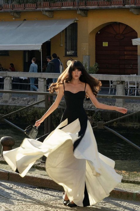 Φόρεμα DIEMOLZA, Χρώμα: μαύρο και άσπρο, IVET.EU - Εκπτώσεις έως -80%