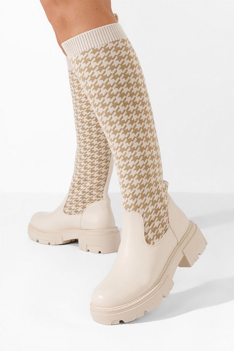 Kozačky VONERGA BEIGE, Barva: béžová, IVET.EU - Stylové oblečení