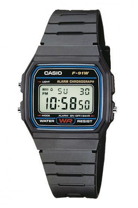 Pánske hodinky CASIO F-91W-1YEG, Farba: čierna, IVET.EU - Štýlové oblečenie