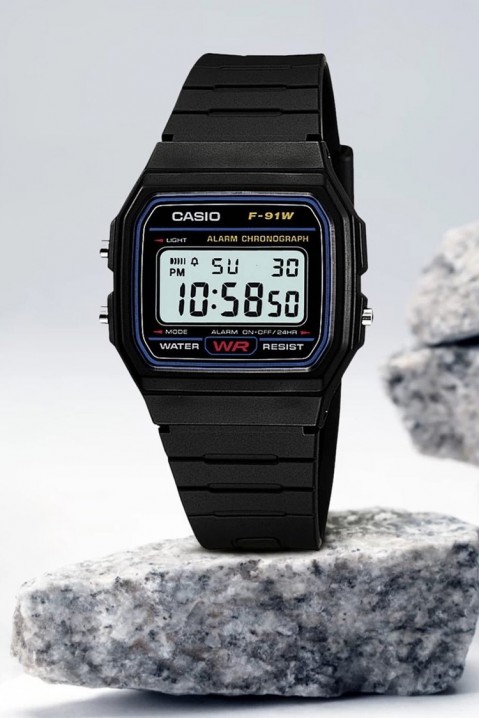 Pánske hodinky CASIO F-91W-1YEG, Farba: čierna, IVET.EU - Štýlové oblečenie