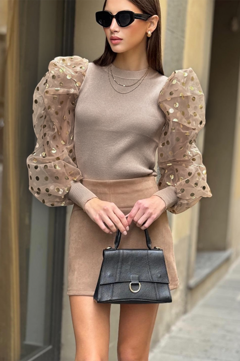 Dámská halenka MARVILHA BEIGE, Barva: béžová, IVET.EU - Stylové oblečení