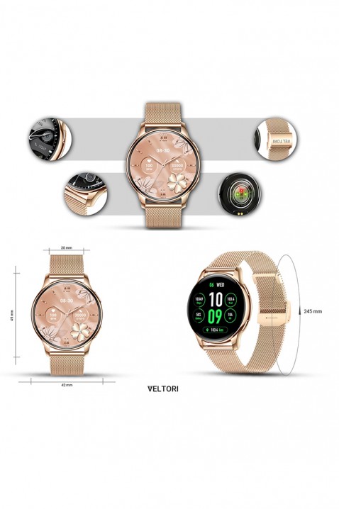 Smartwatch Veltori VT300-1, Χρώμα: χρυσαφί, IVET.EU - Εκπτώσεις έως -80%