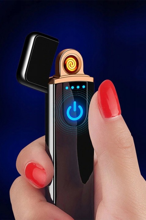 Oboustranný zapalovač USB TOUCH FROGI, Barva: černá, IVET.EU - Stylové oblečení