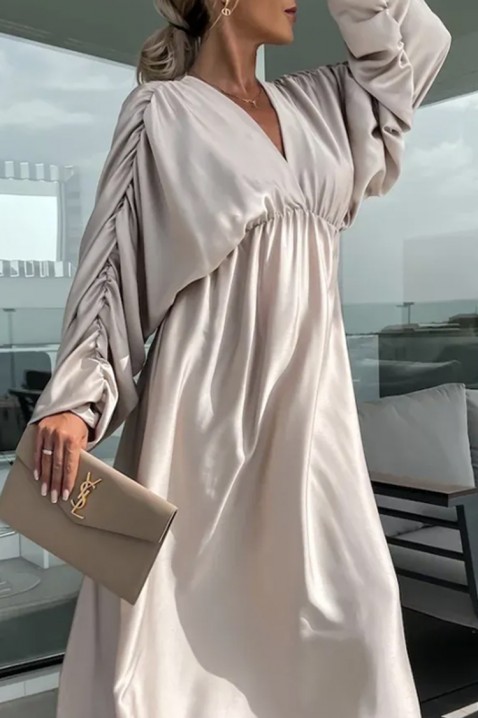 Φόρεμα ROLMERZA BEIGE, Χρώμα: μπεζ, IVET.EU - Εκπτώσεις έως -80%