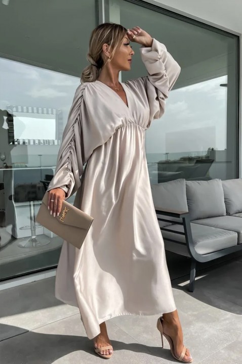 Φόρεμα ROLMERZA BEIGE, Χρώμα: μπεζ, IVET.EU - Εκπτώσεις έως -80%