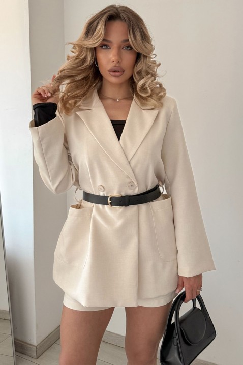 Oversize sako VLEZONGA BEIGE, Barva: béžová, IVET.EU - Stylové oblečení