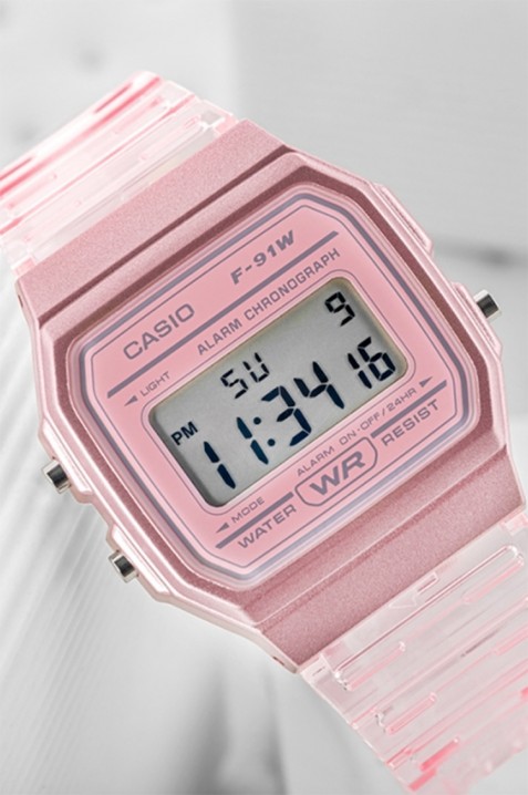 Dětské hodinky Casio F-91WS-4DF, Barva: ružová, IVET.EU - Stylové oblečení