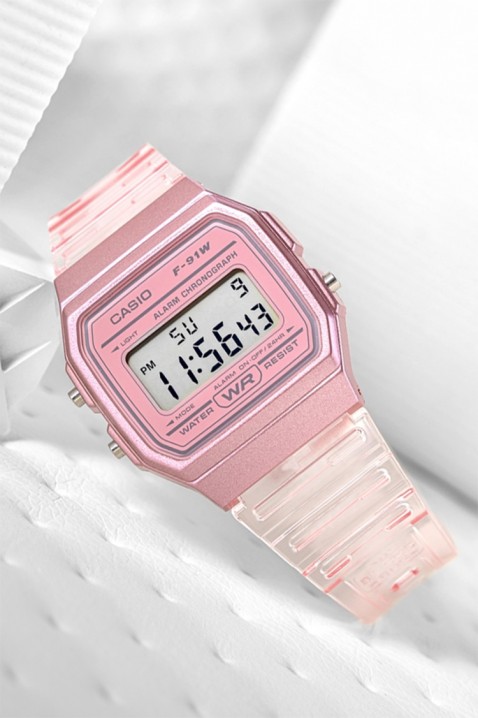 Dětské hodinky Casio F-91WS-4DF, Barva: ružová, IVET.EU - Stylové oblečení