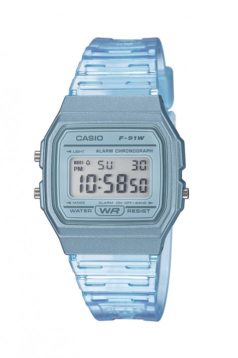 Dětské hodinky Casio F-91WS-2DF, Barva: světlemodrá, IVET.EU - Stylové oblečení