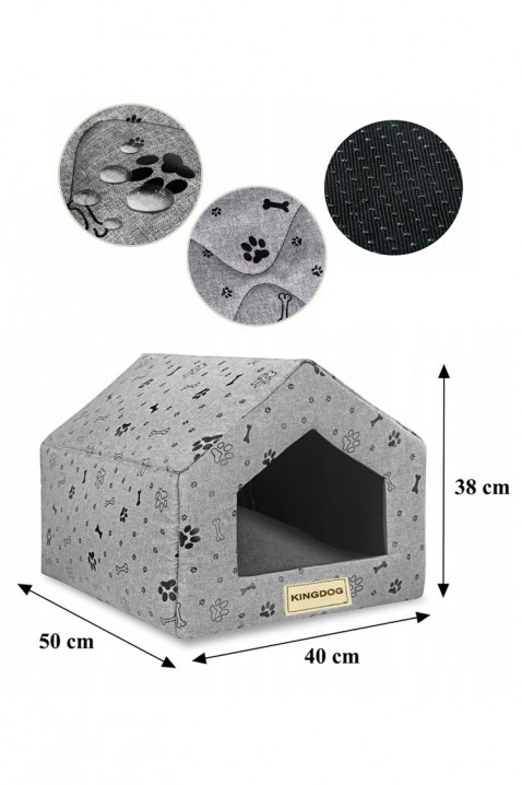 Domček pre psa FERLANZO 50 cm x 40 cm, Farba: sivá, IVET.EU - Štýlové oblečenie