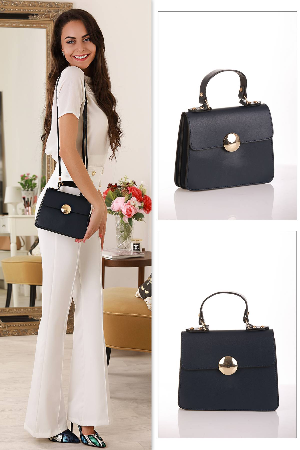 dark blue purse